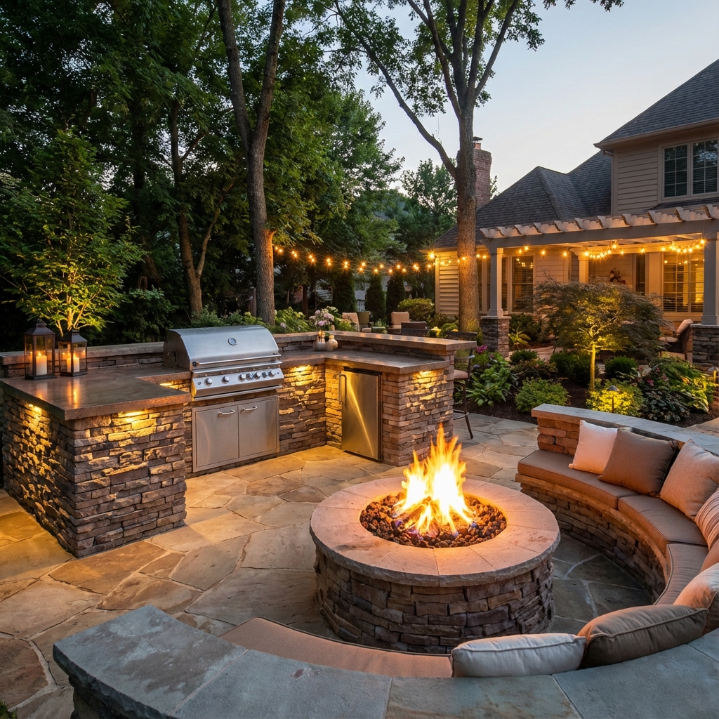 Outdoor Kitchen & Fire Pit